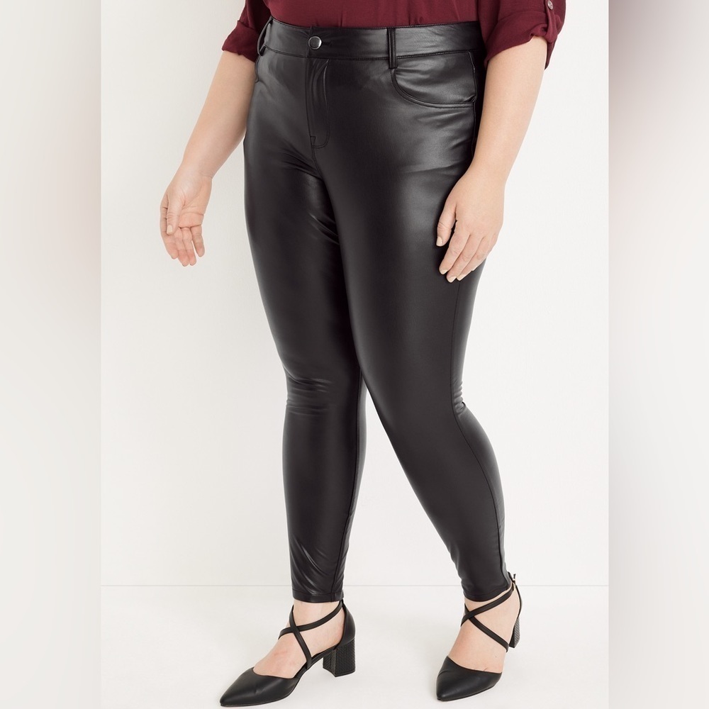 Maurices Faux Leather Skinny High Rise Pants Size 22W